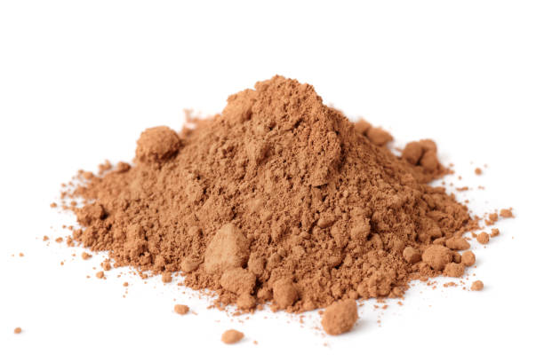 istock Cocoa powder isolated on white background 696143714