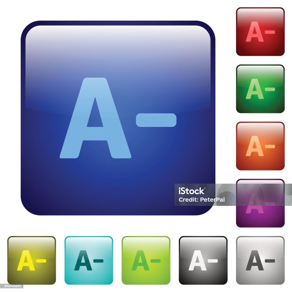 Decrease Font Size Color Square Buttons Stock Illustration - Download ...