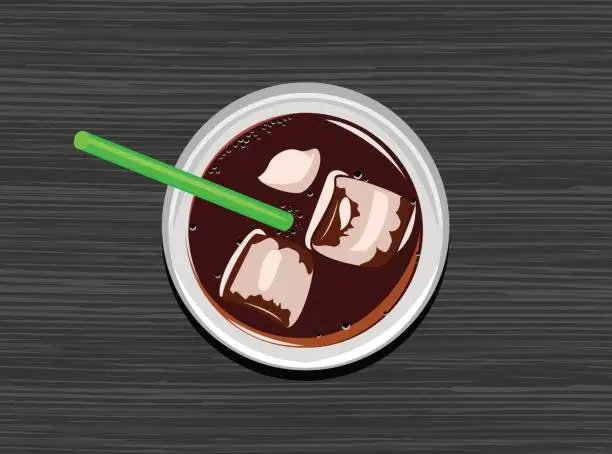 Vector illustration of Cola Drink Top View