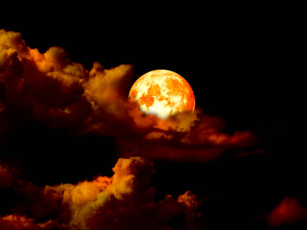 istock super blood moon in gold sky in night 696159308