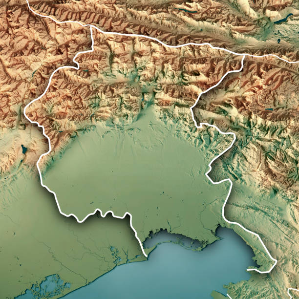 istock Friuli-Venezia Giulia State Italy 3D Render Topographic Map Border 696159648