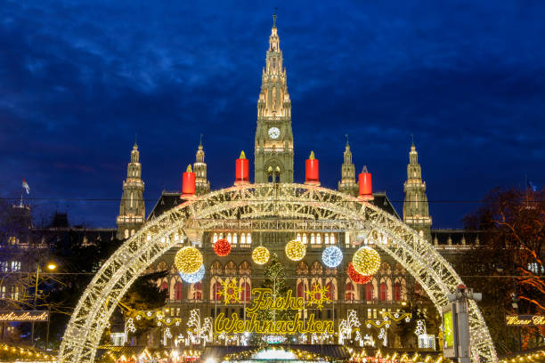 istock Vienna at Christmas, Rathausplatz - Austria 696163040