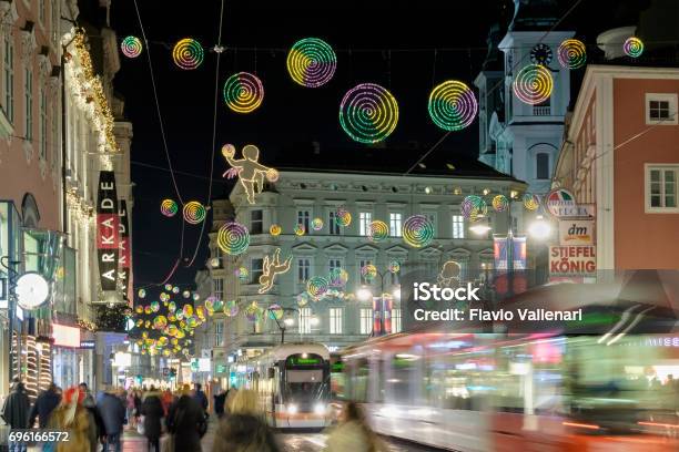 Linz At Christmas Country Road Austria Stock Photo - Download Image Now - Christmas, Linz, Austria