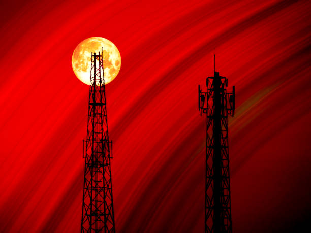 istock super blood moon back shadow signal pillar light red curve 696166678