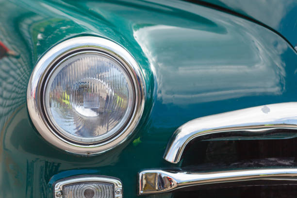 istock Headlight lamp vintage classic car 696173762