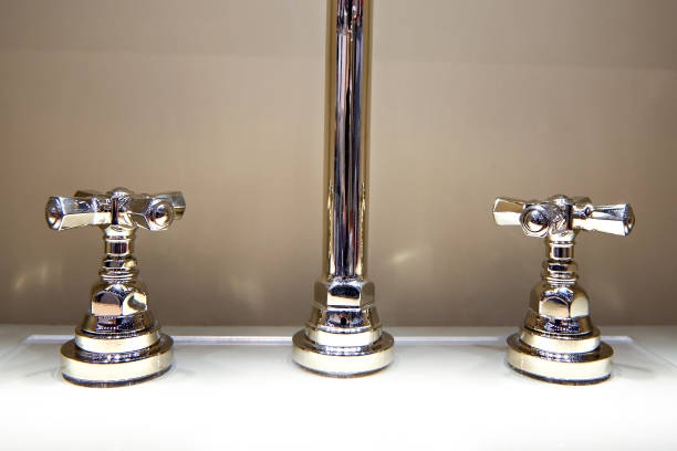 istock Water tap with hot and cold water 696174880
