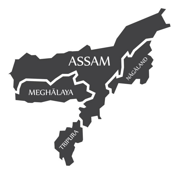 Assam - Meghalaya - Nagaland - Tripura Map Illustration of Indian states Assam - Meghalaya - Nagaland - Tripura Map Illustration of Indian states assam stock illustrations