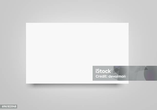 White Flat 3d Rendering Blank Banner Paper Sheet Mockup On Light Grey Background Flayer Poster Template For Your Design Stock Illustration - Download Image Now