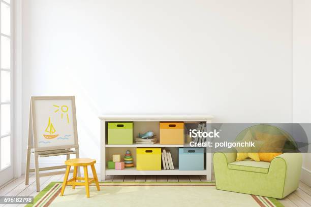 Interior De La Sala De Juegos Foto de stock y más banco de imágenes de Cuarto de jugar - Cuarto de jugar, Niñez, Niño pequeño