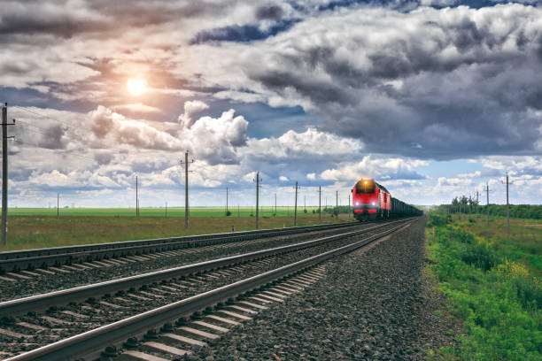 Historical steam train on island Rugen in Germany, toned image