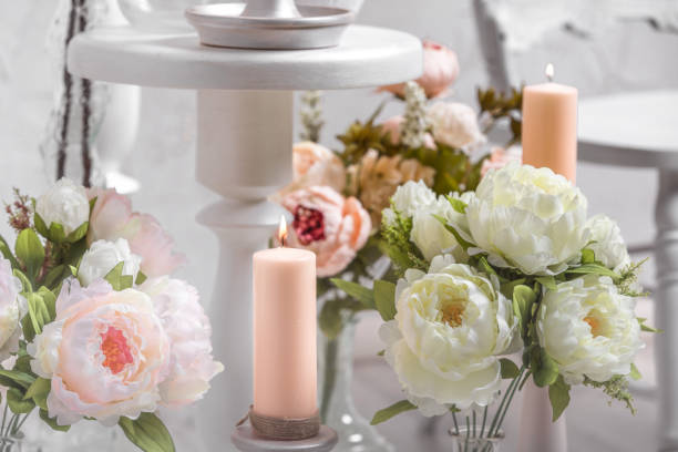 istock Flowers And Candles 696197564