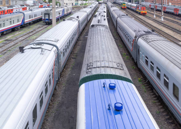 istock Trains at railway station 696198790