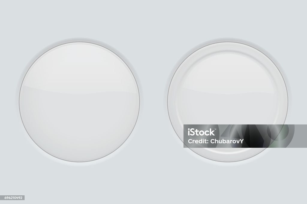 Button Normal Round Button Round Button Normal And Pushed On Gray Interface Background Stock ...