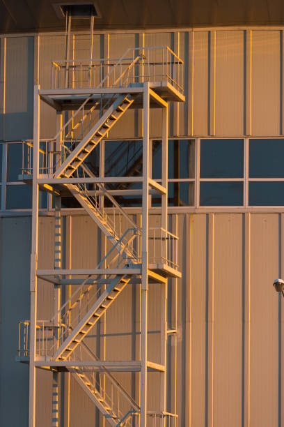 istock metail stairs on a building 696211094