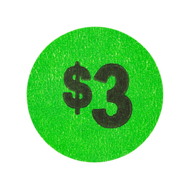 istock Three dollar garage sale sticker 696221498
