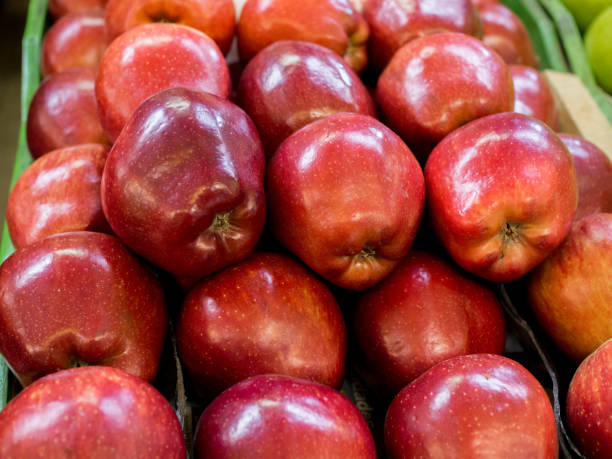 Apples market stock photo