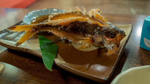 Sakana Furai, japanese style fried fish stock photo