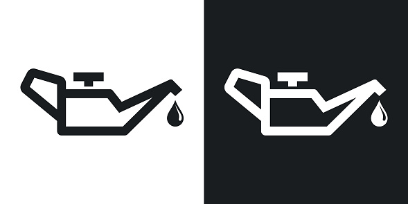 Vector oiler icon. Two-tone version on black and white background