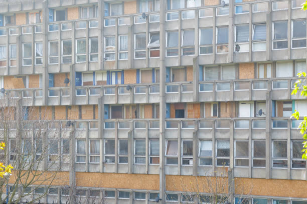 istock Dilapidated council flat housing block, Robin Hood Gardens 696235210
