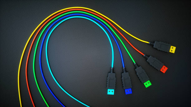 câbles usb coloré - category 5 cable photos et images de collection