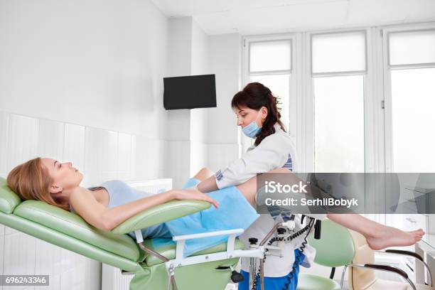 Professional Gynecologist Examining Her Patient Stock Photo - Download Image Now - Gynecologist, Gynecological Examination, Women