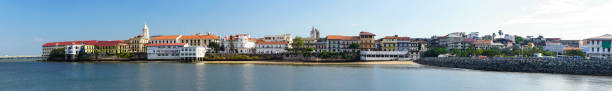 Panorama of Casco Viejo, old Panama City, Panama, Central America. stock photo