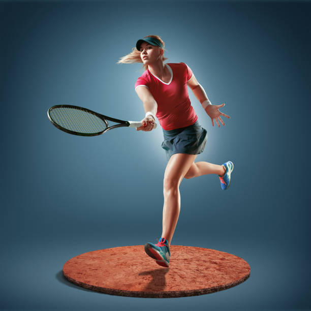 tennis player in action - womens tennis imagens e fotografias de stock