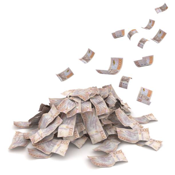 istock Swedish krona money fliyng falling 696247648