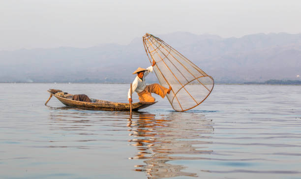 istock Fisherman at Inle Lake, Myanmar 696251490