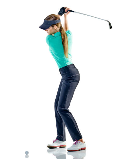 istock woman golfer golfing isolated 696255076