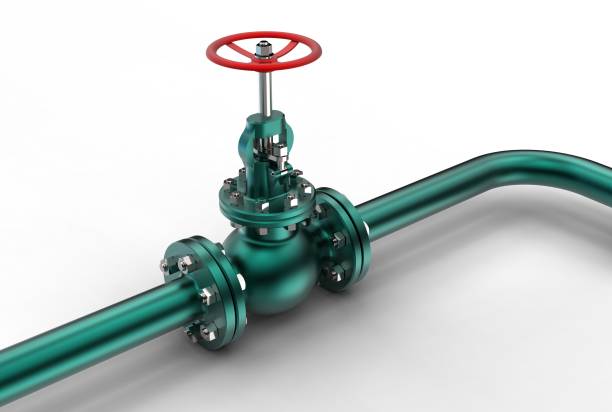 istock 3d rendering of gas valve with pipes 696255872
