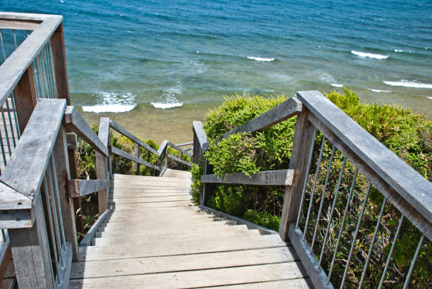 istock Manmade stairs to the ocean 696257612