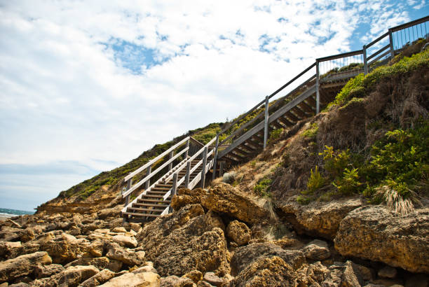istock Manmade stairs to the ocean 696257692