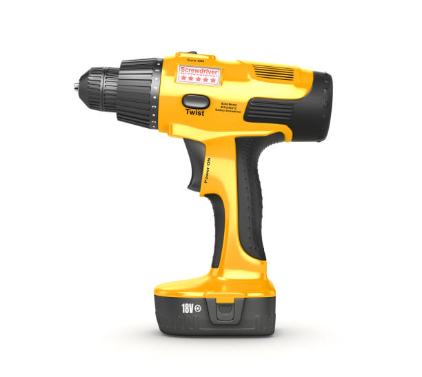 istock Cordless screwdriver isolated on white background. 3d illustration 696258248