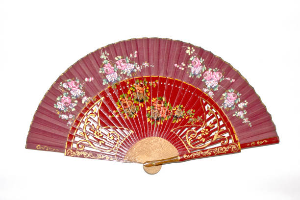 istock Vintage Hand Fan on White Background 696264666