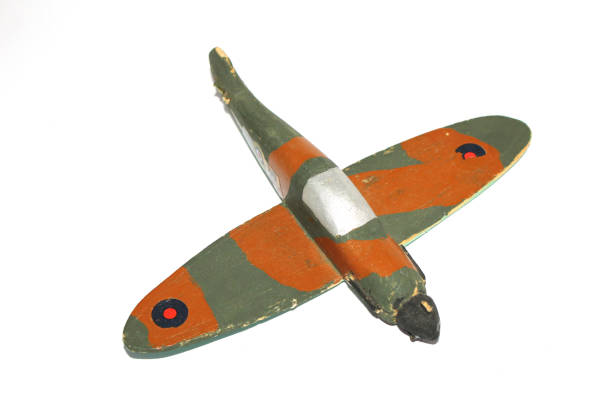 istock Vintage Broken Army Toy Plane 696265258