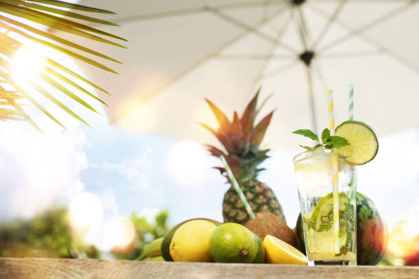istock Caipirinha cocktail with exotic fruits 696265446