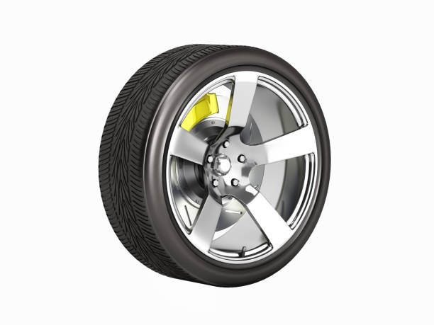 istock Car wheel with brake isolated on white background 3d without shadow 696273204