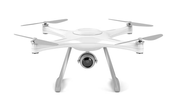 Drone on white background stock photo
