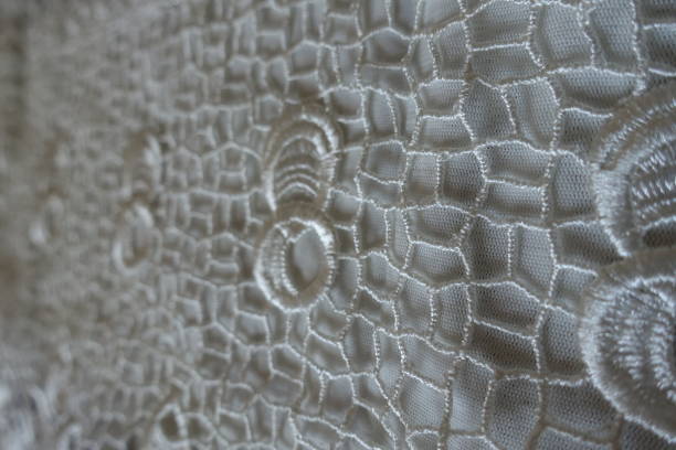 istock Elegant white retro styled crochet lace fabric 696281940