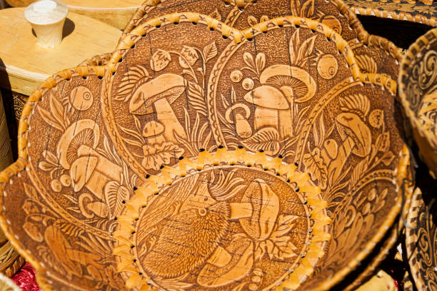istock utensils from birch bark pattern on environmental and kitchenware of wood 696284654