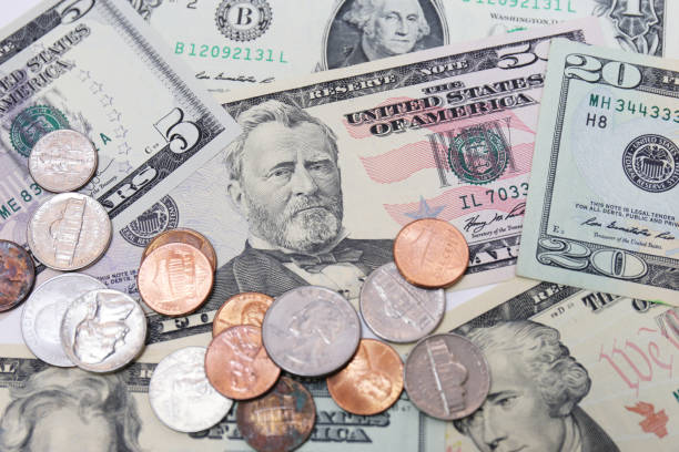 Money with chart can be used for financial concept