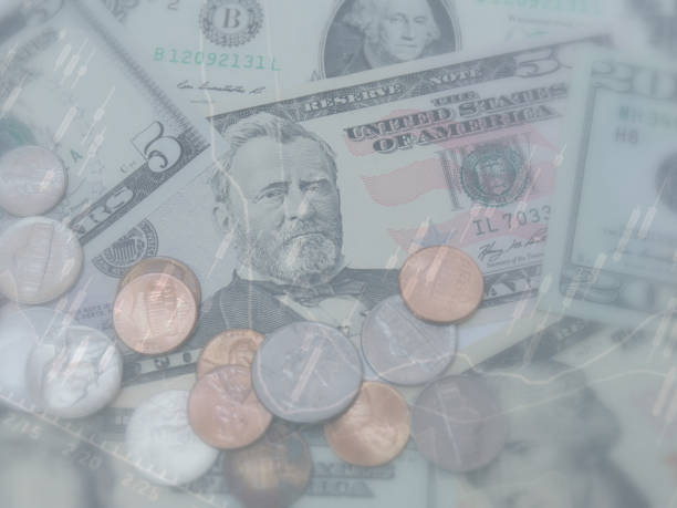 Money with chart can be used for financial concept