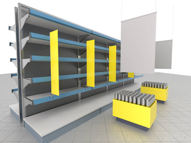 istock Supermarket set of shelves 696289182