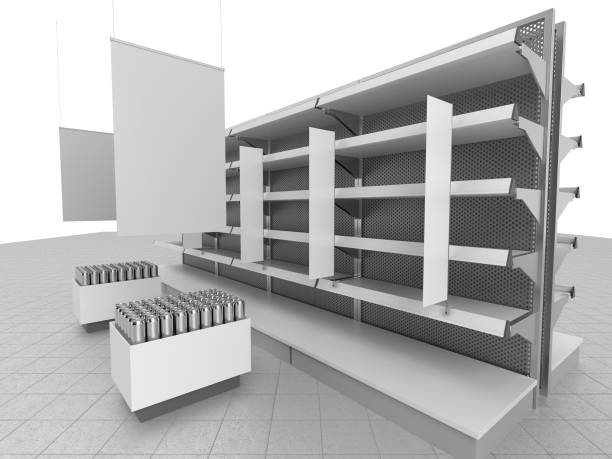 istock Supermarket set of shelves 696289210