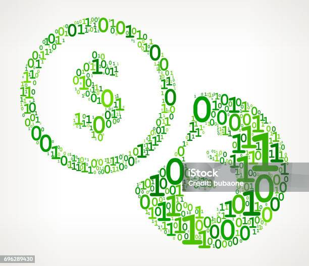 Dollar Coins Binary Code Zero One Vector Illustration Stock ...