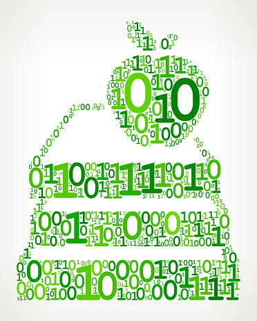 Apple Books Binary Code Zero One Vector Illustration Stock Illustration ...