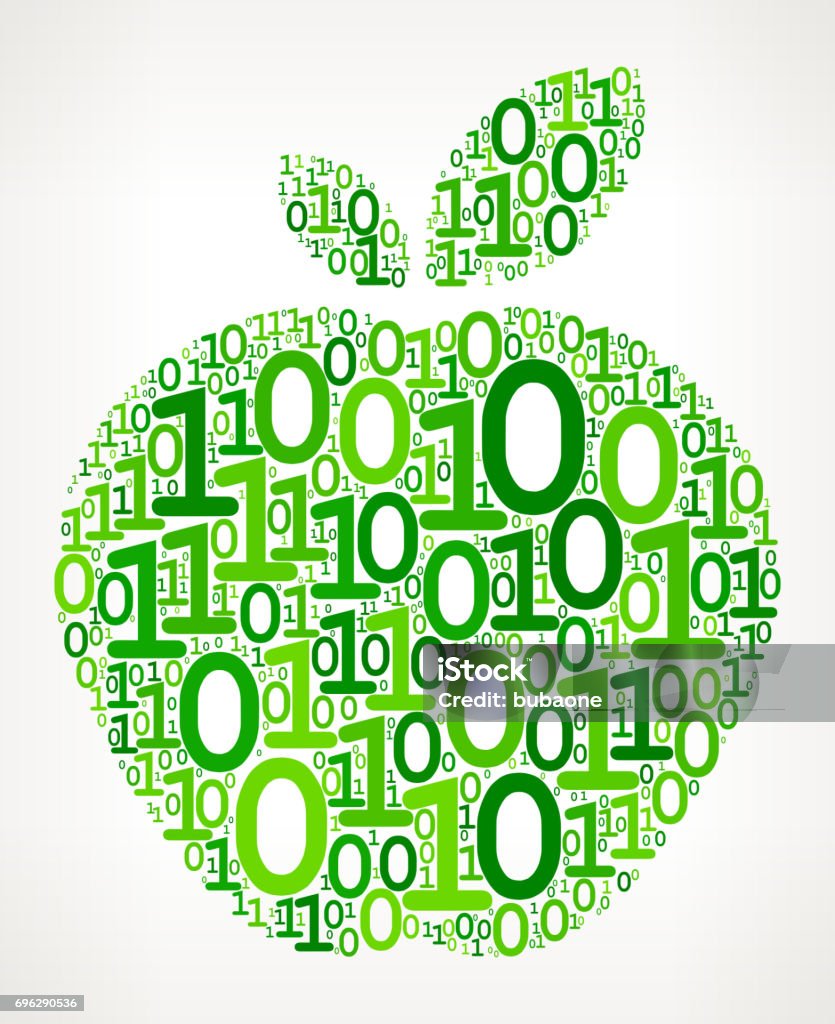 Apple Binary Code Zero One Vector Illustration Stock Illustration ...