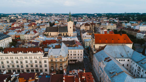 istock Aerial view of Lviv, Ukraine 696307258