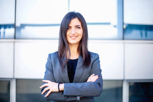 istock Young businesswoman smiling 696307482